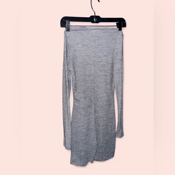 Gray Long Sleeve Zip-Up Dress - Picture 3 of 3